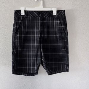 Fila Sport Golf Shorts Lightweight Mens Size 32 Black Plaid Chino